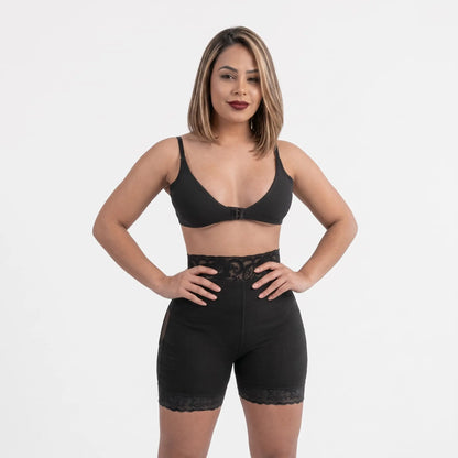 SHORT FAJA 2 EN 1 CON ENCAJE SILICONADA Y LEVANTA GLÚTEOS