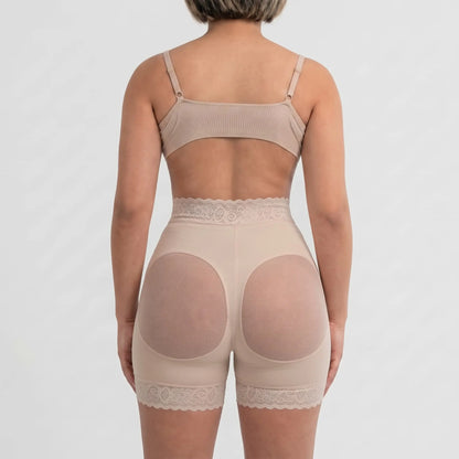 SHORT FAJA 2 EN 1 CON ENCAJE SILICONADA Y LEVANTA GLÚTEOS